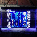 ADVPRO Tiki Bar Mask Beer Pub Club Wine Dual Color LED Neon Sign st6-i3139 - White & Blue