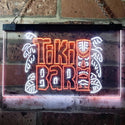 ADVPRO Tiki Bar Mask Beer Pub Club Wine Dual Color LED Neon Sign st6-i3139 - White & Orange