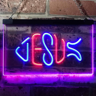 ADVPRO Jesus Fish Ichthys Room Home Decoration Dual Color LED Neon Sign st6-i3141 - Blue & Red
