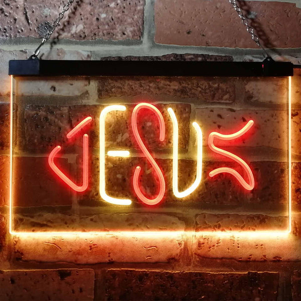 ADVPRO Jesus Fish Ichthys Room Home Decoration Dual Color LED Neon Sign st6-i3141 - Red & Yellow