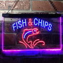 ADVPRO Fish & Chips Fast Food Restaurant Dual Color LED Neon Sign st6-i3142 - Blue & Red