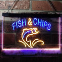 ADVPRO Fish & Chips Fast Food Restaurant Dual Color LED Neon Sign st6-i3142 - Blue & Yellow