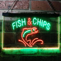 ADVPRO Fish & Chips Fast Food Restaurant Dual Color LED Neon Sign st6-i3142 - Green & Red