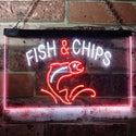 ADVPRO Fish & Chips Fast Food Restaurant Dual Color LED Neon Sign st6-i3142 - White & Red