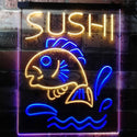 ADVPRO Sushi Fish Shop Restaurant Japanese Food  Dual Color LED Neon Sign st6-i3143 - Blue & Yellow