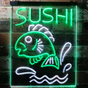 ADVPRO Sushi Fish Shop Restaurant Japanese Food  Dual Color LED Neon Sign st6-i3143 - White & Green