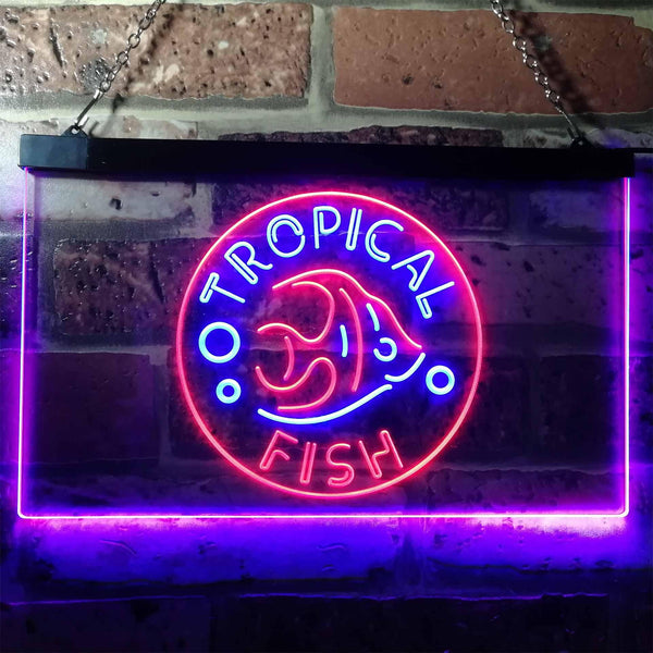 ADVPRO Tropical Fish Shop Home Decoration Dual Color LED Neon Sign st6-i3144 - Blue & Red