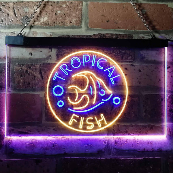 ADVPRO Tropical Fish Shop Home Decoration Dual Color LED Neon Sign st6-i3144 - Blue & Yellow