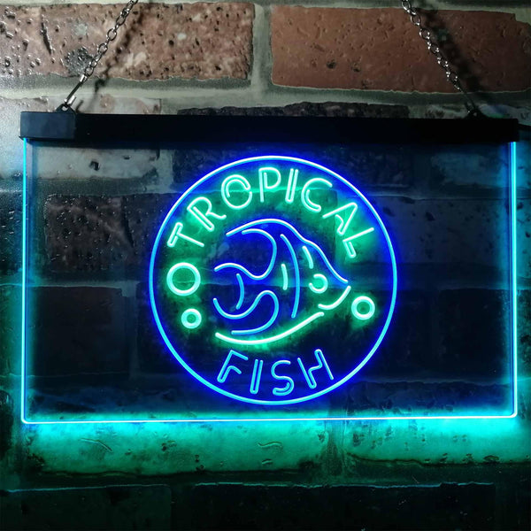 ADVPRO Tropical Fish Shop Home Decoration Dual Color LED Neon Sign st6-i3144 - Green & Blue