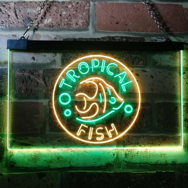 ADVPRO Tropical Fish Shop Home Decoration Dual Color LED Neon Sign st6-i3144 - Green & Yellow