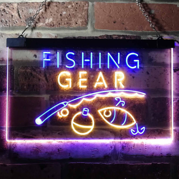 ADVPRO Fishing Gear Shop Open Display Dual Color LED Neon Sign st6-i3145 - Blue & Yellow