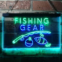 ADVPRO Fishing Gear Shop Open Display Dual Color LED Neon Sign st6-i3145 - Green & Blue