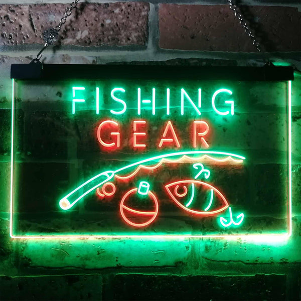 ADVPRO Fishing Gear Shop Open Display Dual Color LED Neon Sign st6-i3145 - Green & Red