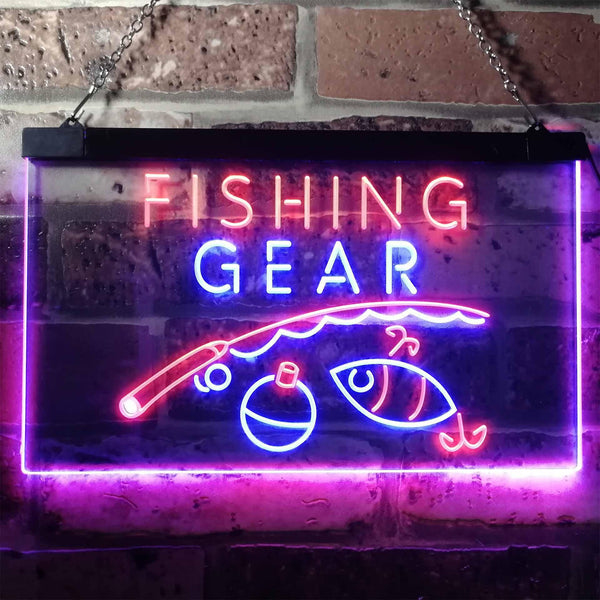 ADVPRO Fishing Gear Shop Open Display Dual Color LED Neon Sign st6-i3145 - Red & Blue