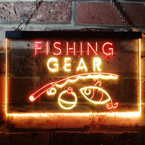 ADVPRO Fishing Gear Shop Open Display Dual Color LED Neon Sign st6-i3145 - Red & Yellow