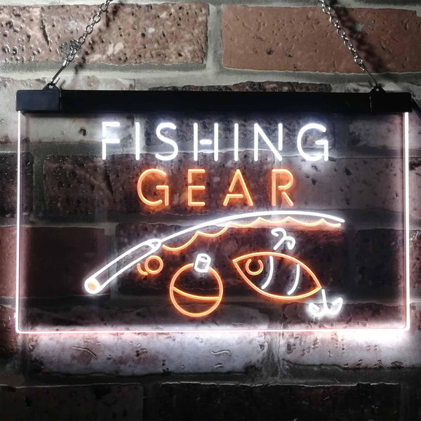 ADVPRO Fishing Gear Shop Open Display Dual Color LED Neon Sign st6-i3145 - White & Orange