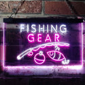 ADVPRO Fishing Gear Shop Open Display Dual Color LED Neon Sign st6-i3145 - White & Purple