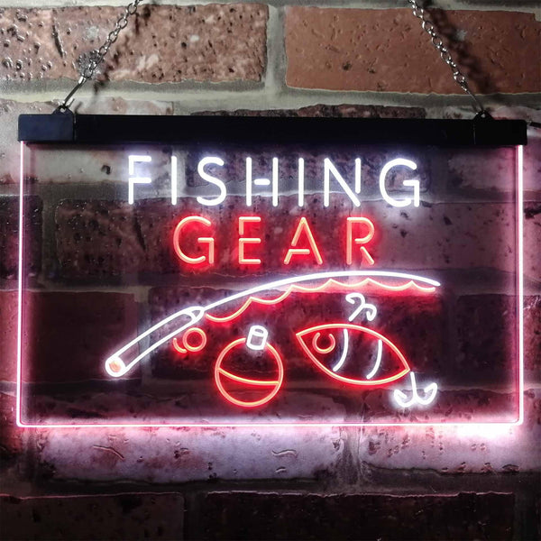 ADVPRO Fishing Gear Shop Open Display Dual Color LED Neon Sign st6-i3145 - White & Red