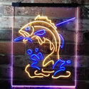 ADVPRO Fish on Hook Fishing Lover Cabin Man Cave  Dual Color LED Neon Sign st6-i3146 - Blue & Yellow
