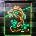 ADVPRO Fish on Hook Fishing Lover Cabin Man Cave  Dual Color LED Neon Sign st6-i3146 - Green & Yellow