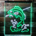 ADVPRO Fish on Hook Fishing Lover Cabin Man Cave  Dual Color LED Neon Sign st6-i3146 - White & Green
