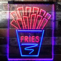 ADVPRO French Fries Fast Food Drinks Restaurant  Dual Color LED Neon Sign st6-i3147 - Blue & Red