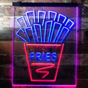 ADVPRO French Fries Fast Food Drinks Restaurant  Dual Color LED Neon Sign st6-i3147 - Red & Blue