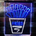 ADVPRO French Fries Fast Food Drinks Restaurant  Dual Color LED Neon Sign st6-i3147 - White & Blue