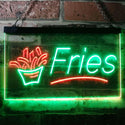 ADVPRO French Fries Fast Food Display Open Dual Color LED Neon Sign st6-i3148 - Green & Red