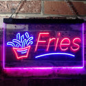 ADVPRO French Fries Fast Food Display Open Dual Color LED Neon Sign st6-i3148 - Red & Blue