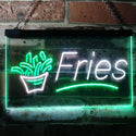 ADVPRO French Fries Fast Food Display Open Dual Color LED Neon Sign st6-i3148 - White & Green