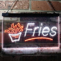 ADVPRO French Fries Fast Food Display Open Dual Color LED Neon Sign st6-i3148 - White & Orange