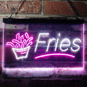 ADVPRO French Fries Fast Food Display Open Dual Color LED Neon Sign st6-i3148 - White & Purple