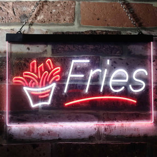 ADVPRO French Fries Fast Food Display Open Dual Color LED Neon Sign st6-i3148 - White & Red