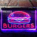 ADVPRO Hamburgers Burgers Fast Food Shop Open Dual Color LED Neon Sign st6-i3149 - Blue & Red