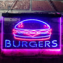 ADVPRO Hamburgers Burgers Fast Food Shop Open Dual Color LED Neon Sign st6-i3149 - Red & Blue