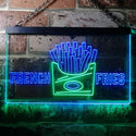 ADVPRO French Fries Fast Food Shop Dual Color LED Neon Sign st6-i3150 - Green & Blue