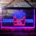 ADVPRO French Fries Fast Food Shop Dual Color LED Neon Sign st6-i3150 - Red & Blue