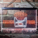 ADVPRO French Fries Fast Food Shop Dual Color LED Neon Sign st6-i3150 - White & Orange