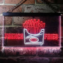 ADVPRO French Fries Fast Food Shop Dual Color LED Neon Sign st6-i3150 - White & Red