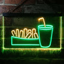 ADVPRO Fries and Drinks Fast Food Dual Color LED Neon Sign st6-i3151 - Green & Yellow