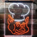 ADVPRO BBQ Pig Restaurant Food Open Shop  Dual Color LED Neon Sign st6-i3152 - White & Orange