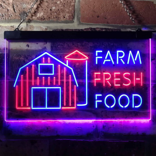 ADVPRO Farm Fresh Food Restaurant Kitchen Display Dual Color LED Neon Sign st6-i3153 - Blue & Red