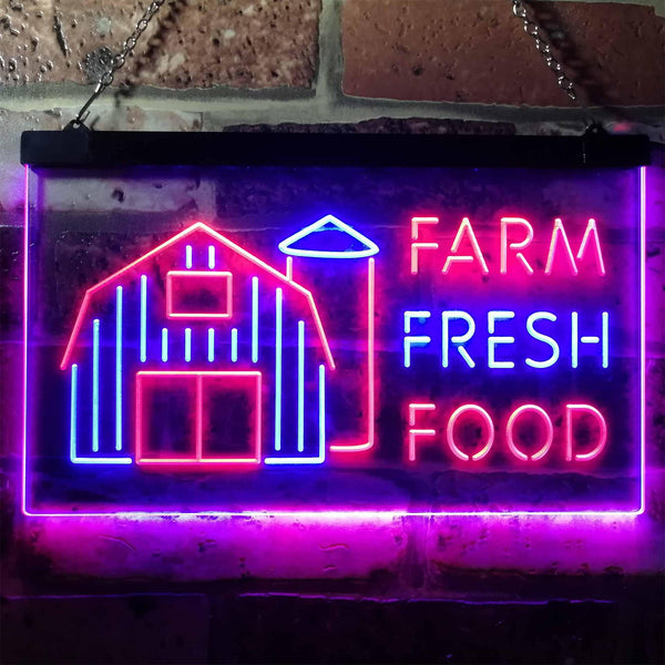 ADVPRO Farm Fresh Food Restaurant Kitchen Display Dual Color LED Neon Sign st6-i3153 - Red & Blue