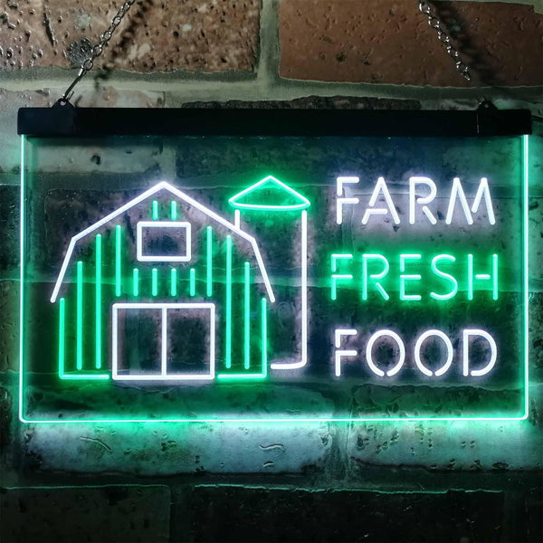 ADVPRO Farm Fresh Food Restaurant Kitchen Display Dual Color LED Neon Sign st6-i3153 - White & Green