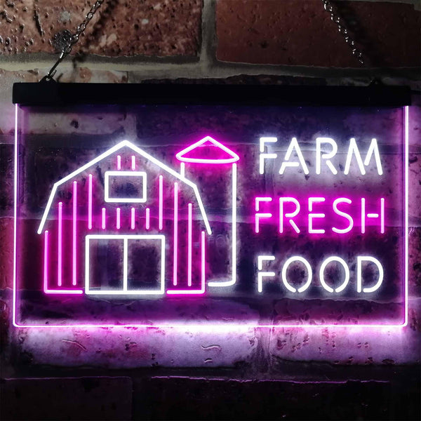 ADVPRO Farm Fresh Food Restaurant Kitchen Display Dual Color LED Neon Sign st6-i3153 - White & Purple