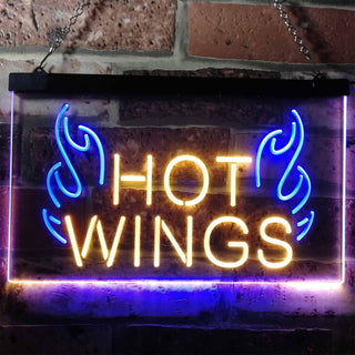 ADVPRO Hot Wings Fast Food Shop Open Display Dual Color LED Neon Sign st6-i3154 - Blue & Yellow