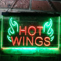 ADVPRO Hot Wings Fast Food Shop Open Display Dual Color LED Neon Sign st6-i3154 - Green & Red
