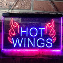 ADVPRO Hot Wings Fast Food Shop Open Display Dual Color LED Neon Sign st6-i3154 - Red & Blue