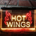 ADVPRO Hot Wings Fast Food Shop Open Display Dual Color LED Neon Sign st6-i3154 - Red & Yellow